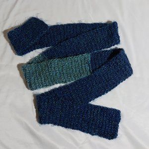 Blue Hand Knitted Scarf
